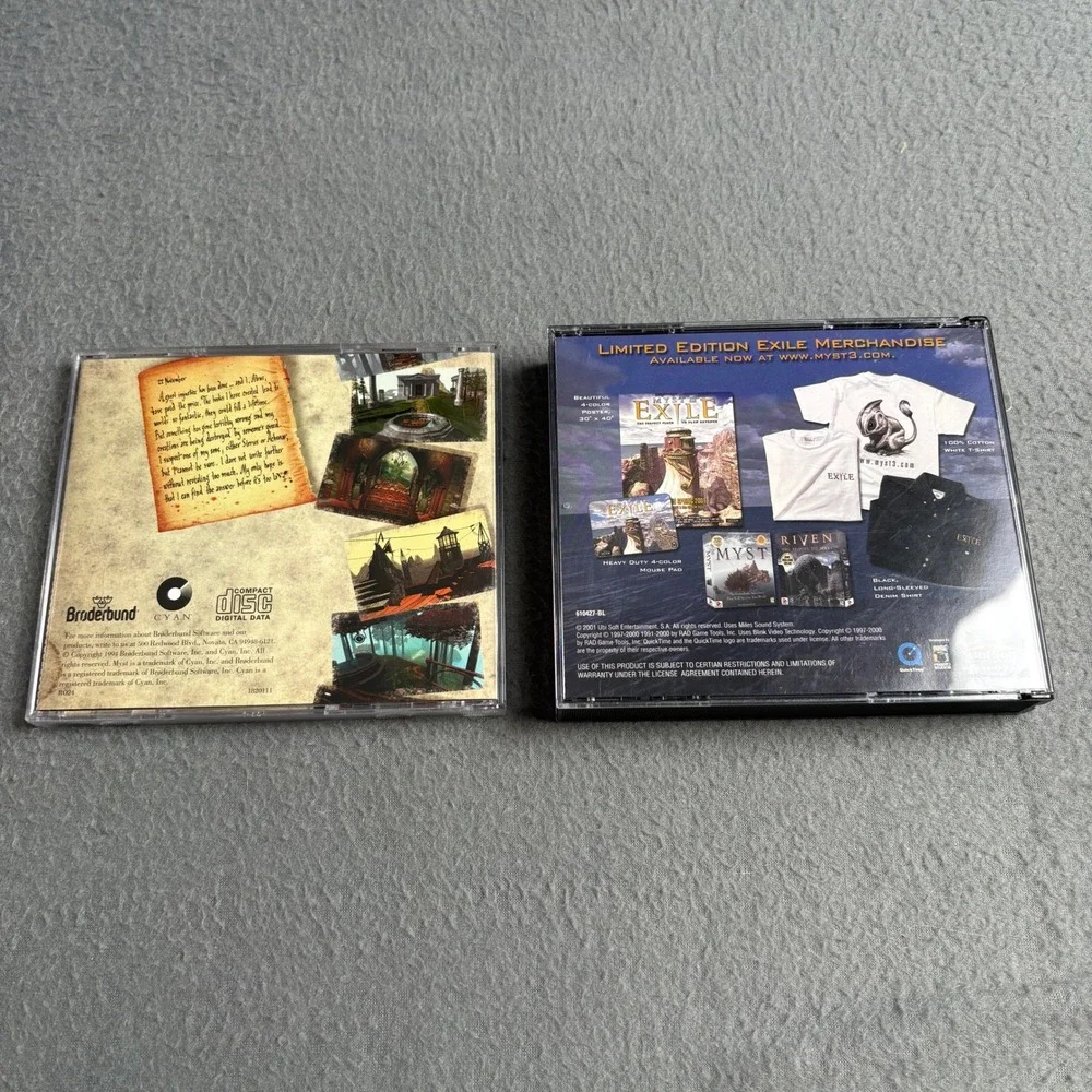 Myst and Myst III Exile PC Game Bundle Windows Mac 5 Disc Set Retro Adventure